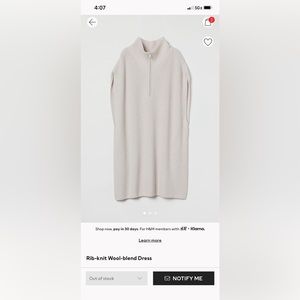 H&M Rib Knit Wool Blend dress
